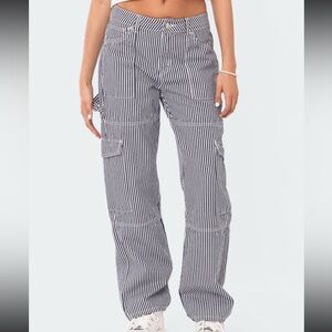 Edikted Stripe Out Cargo Pants